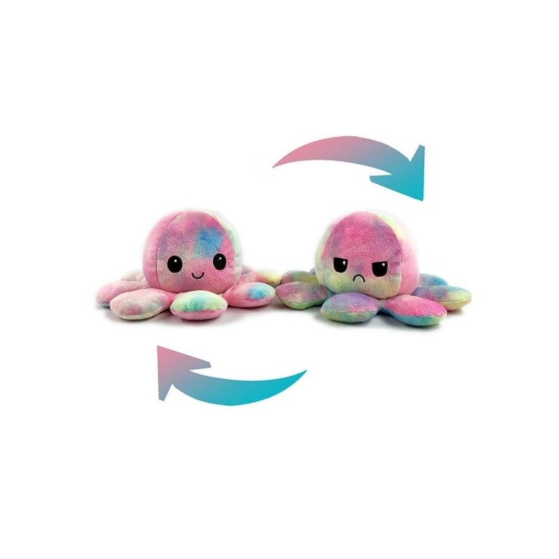 Pieuvre réversible en peluche couleur tachetée Pieuvre réversible en peluche couleur tachetée