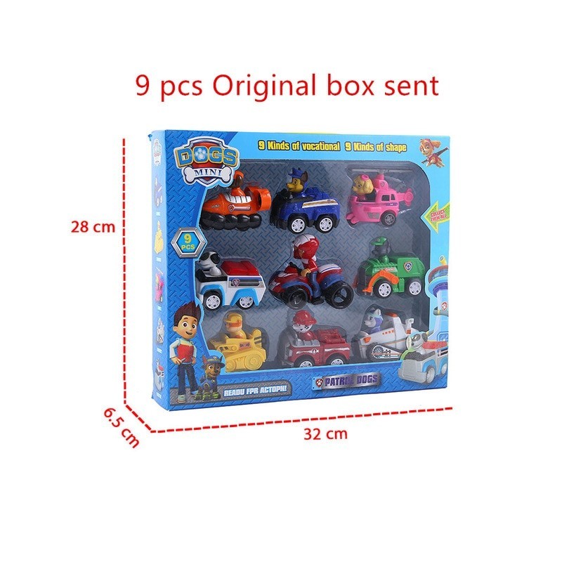 lot de 9 figurines pat'patrouilles avec boîte lot de 9 figurines pat'patrouilles avec boîte