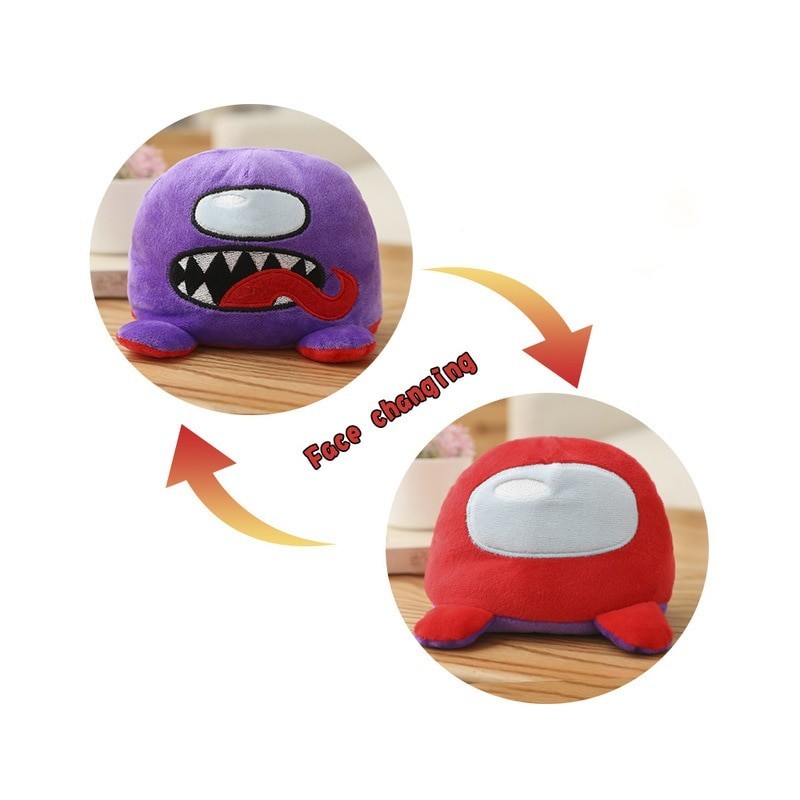 Peluche among us réversible violet et rouge Peluche among us réversible violet et rouge