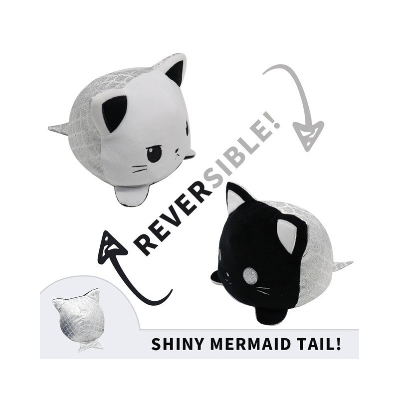peluche réversible chat noir et blanc peluche réversible chat noir et blanc