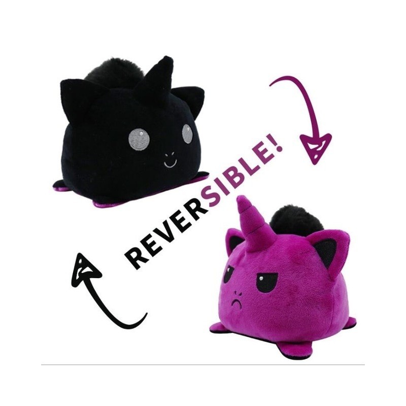 peluche licorne réversible violet et noir peluche licorne réversible violet et noir