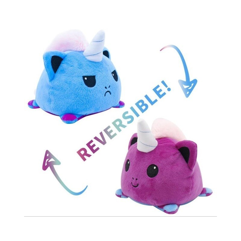 peluche licorne réversible violet et bleu peluche licorne réversible violet et bleu