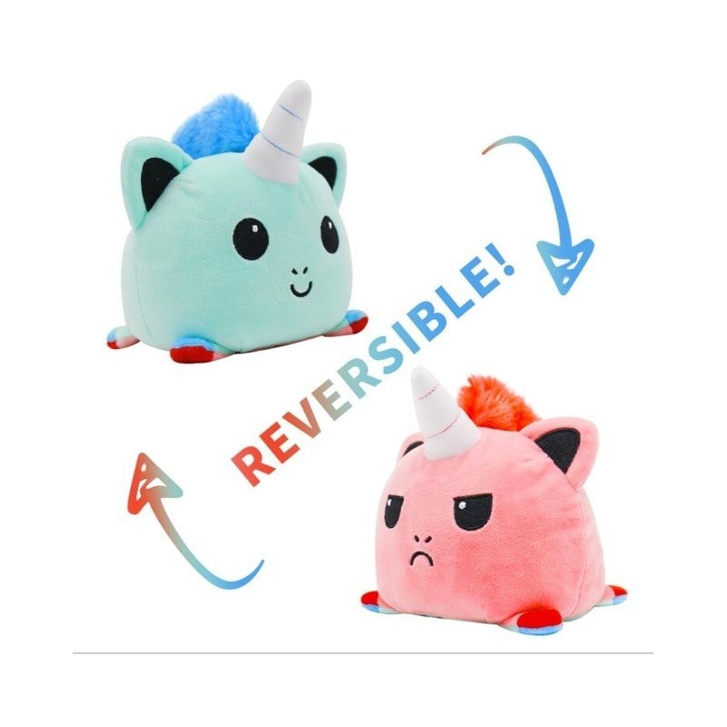 peluche réversible licorne rose et bleu peluche réversible licorne rose et bleu