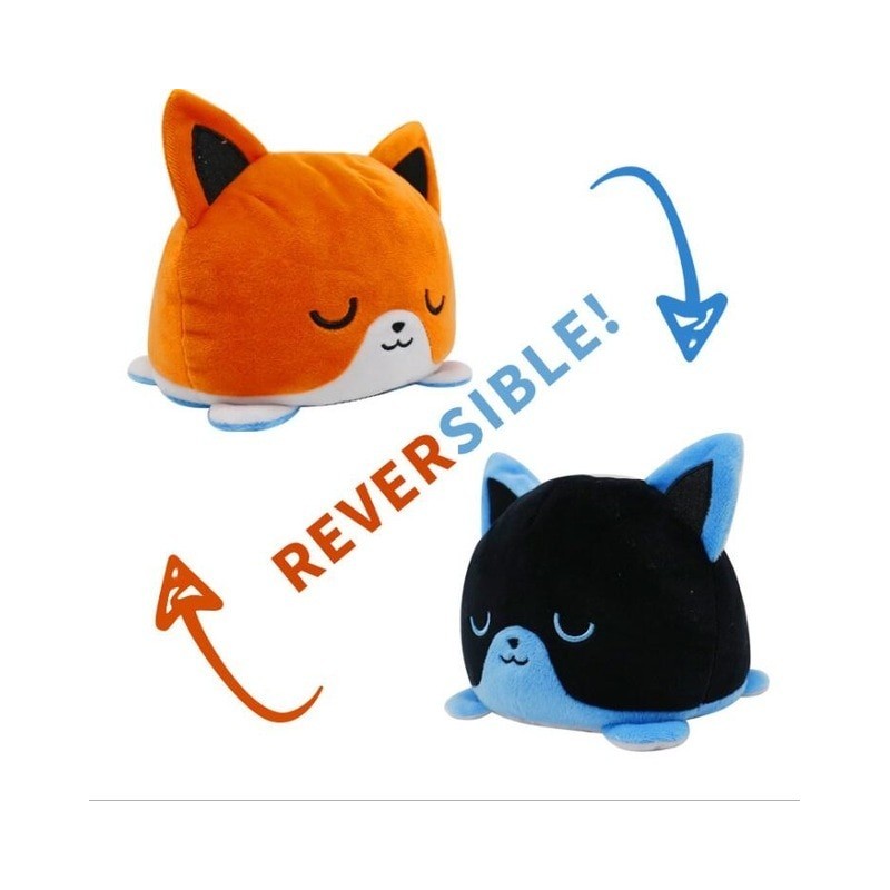 peluche réversible renard endormi peluche réversible renard endormi