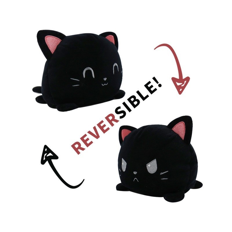peluche chat réversible noir peluche chat réversible noir