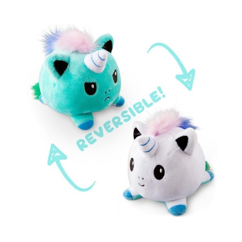 peluche réversible licorne bleu et blanc peluche réversible licorne bleu et blanc